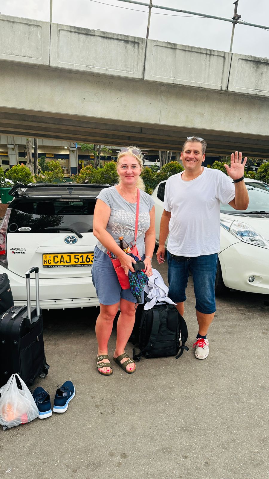 Tourist picking up their rental car